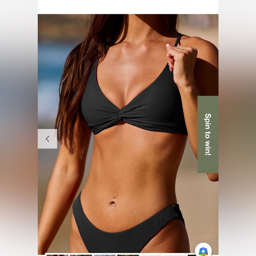 Black Twist-Front Bikini Top